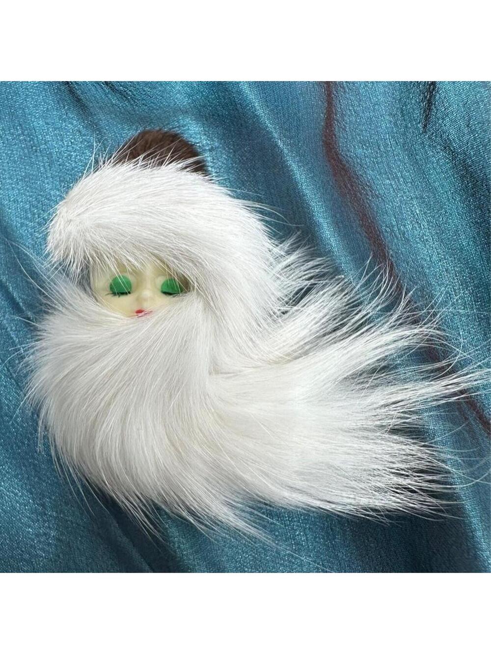 Vintage MCM fox/ mink fur lady brooch.
